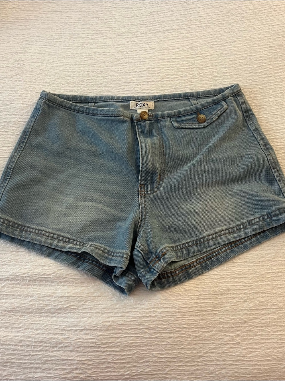Roxy Women's Faded Blue Denim Shorts